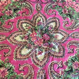 Vintage floral silk scarf